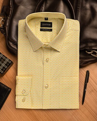 Giza cotton tie collar tailored fit woven formal shirt Green
