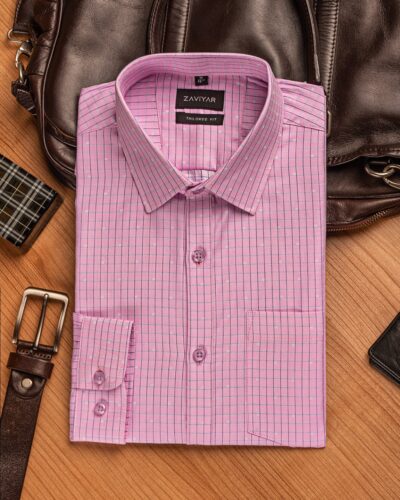 Giza cotton tie collar tailored fit woven formal shirt cashmere rose