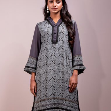 Grey23269 short kameez