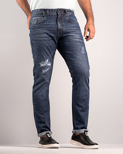 Selvedge Denim Cotton slim straight fit 5 pocket jeans