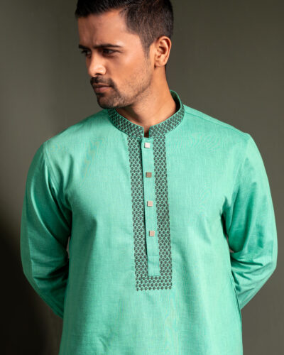 Zaviyar Premium Embroidery Panjabi | Jade