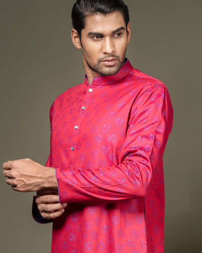 Zaviyar Premium Panjabi | Carmine