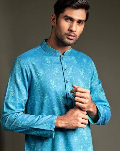Zaviyar Premium Panjabi | Delph Blue