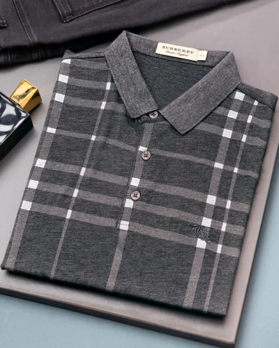 Semi slim fit men's polo shirt | Ash
