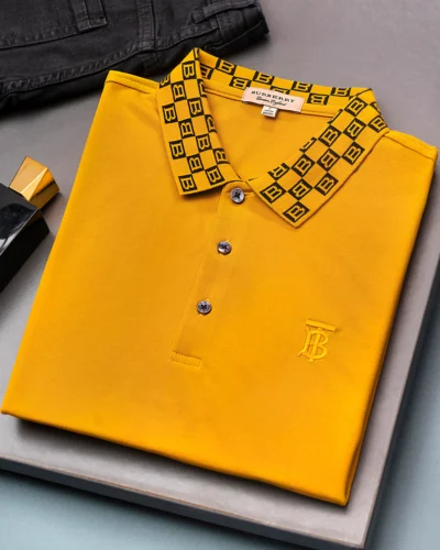 Semi slim fit men's polo shirt | Mustard