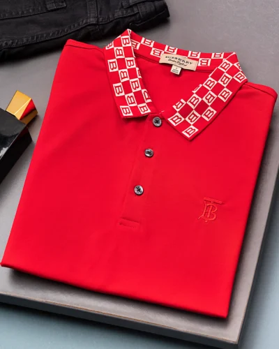 Semi slim fit men's polo shirt | Red