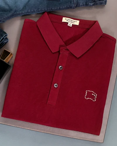 Semi slim fit men's polo shirt | Maroon