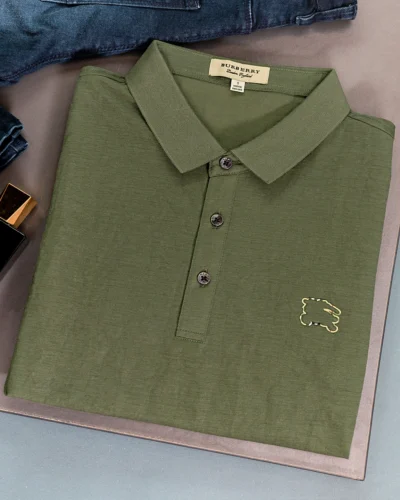 Semi slim fit men's polo shirt | Olive