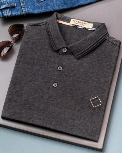 Semi slim fit men's polo shirt | Ash