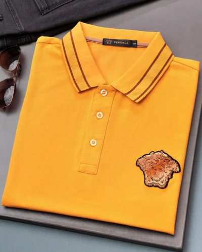 Semi slim fit men's polo shirt | Yellow