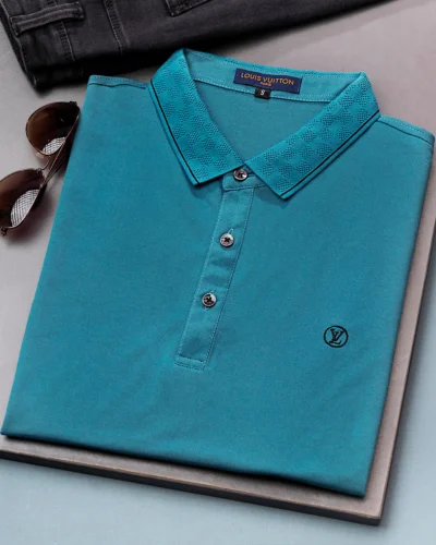 Semi slim fit men's polo shirt | Teal