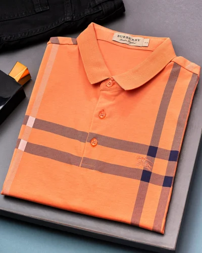 Semi slim fit men's polo shirt | Orange