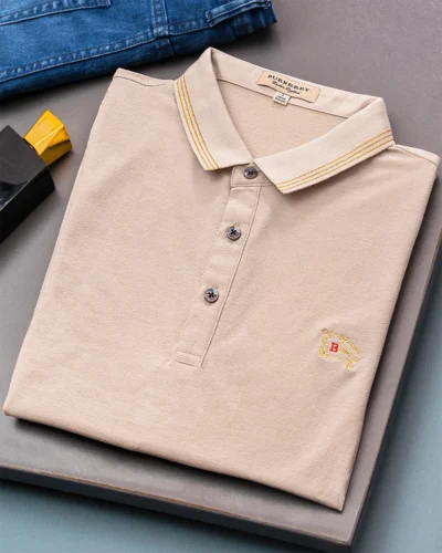 Semi slim fit men's polo shirt | Khaki