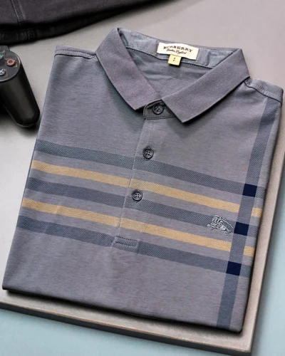Semi slim fit men's polo shirt | Ash