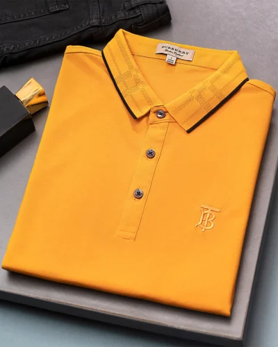 Semi slim fit men's polo shirt | Mustard