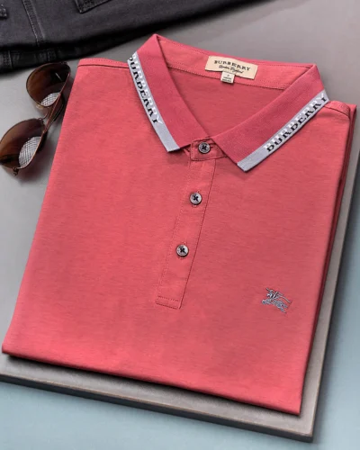 Semi slim fit men's polo shirt | Salmon