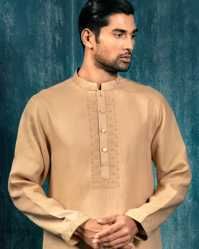 Zaviyar Premium Panjabi | Beige Brown