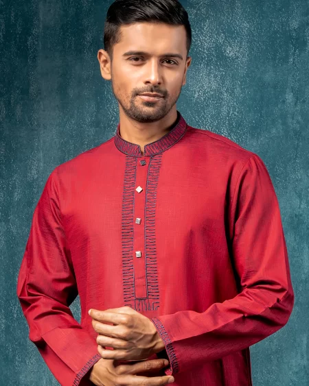 Zaviyar Premium Panjabi | Red