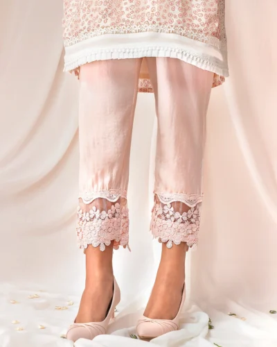 Female Hem Lace details salwar pant| Rose Water Pink