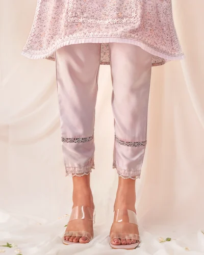 Female hemline Lace and Join Details salwar pant | Pale Lavender