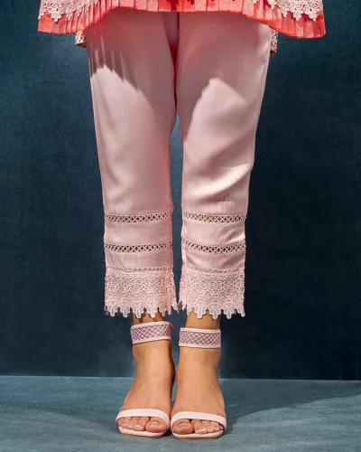 Female Lace details salwar pant | Light Pink