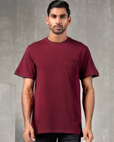Relax fit drop shoulder men's T-shirt | Wine
