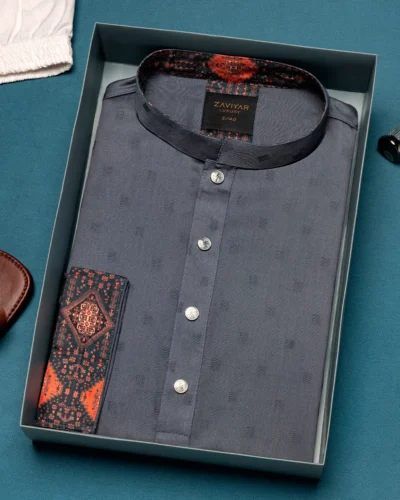 Zaviyar Premium Panjabi | Deep Ash