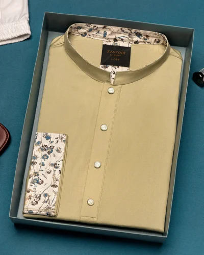 Zaviyar Premium Panjabi | Pastel Lemon