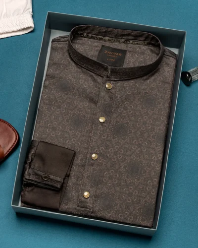 Zaviyar Premium Panjabi | Pewter Grey