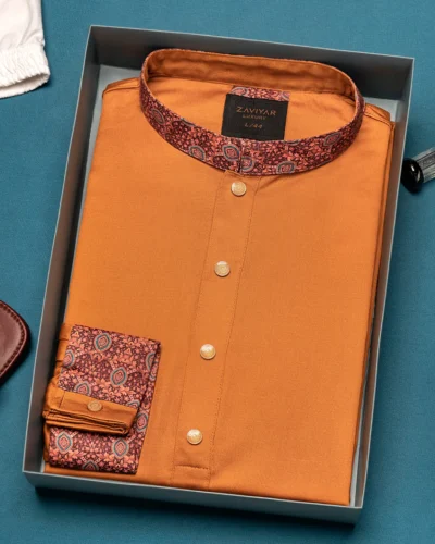 Zaviyar Premium Panjabi | Mustard Gold