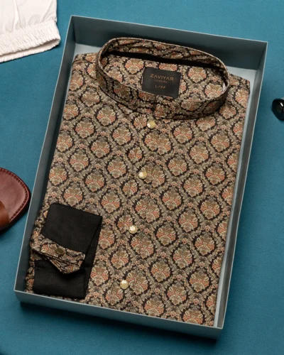 Zaviyar Premium Panjabi | Oil Black