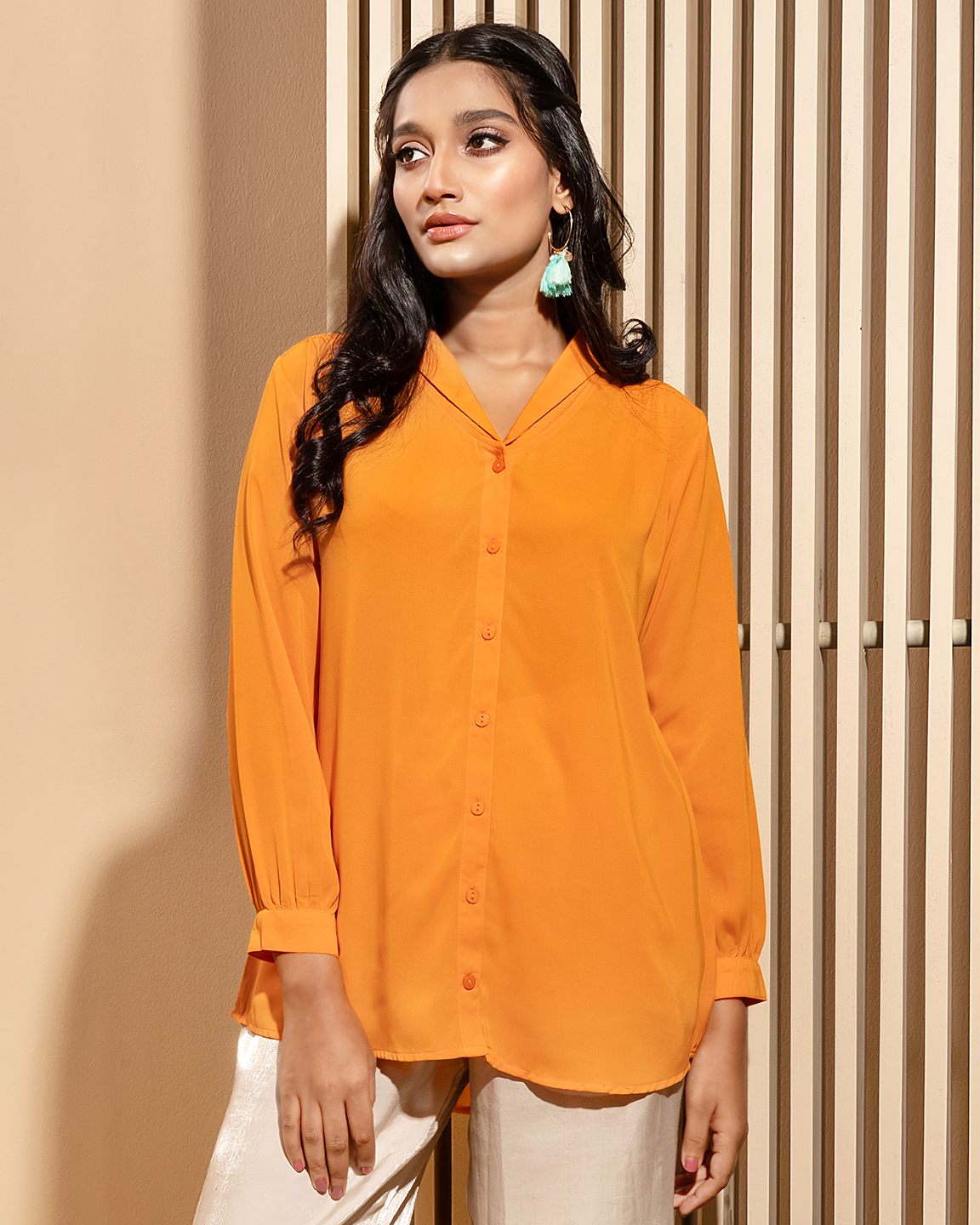 24244 Blazing Orange Casual Top