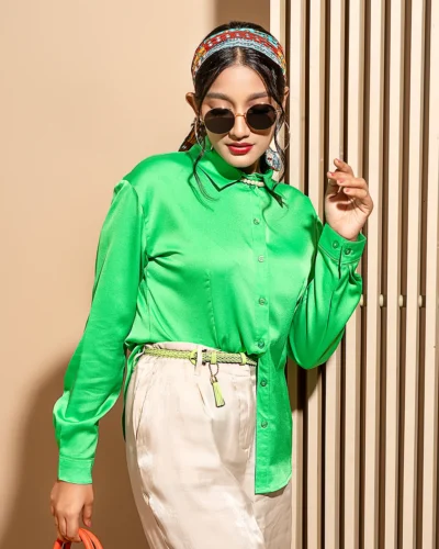 Female Casual Top | Parrot Green