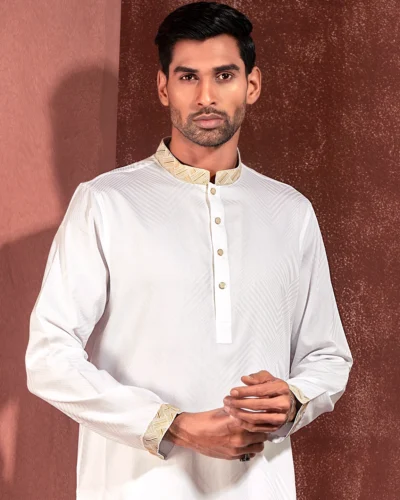 Zaviyar Premium Panjabi | White
