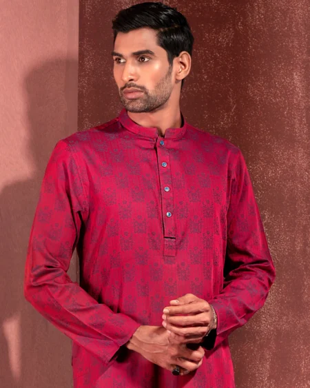 Zaviyar Premium Panjabi | Maroon