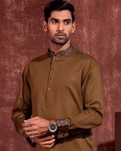 Zaviyar Premium Panjabi | Mocha