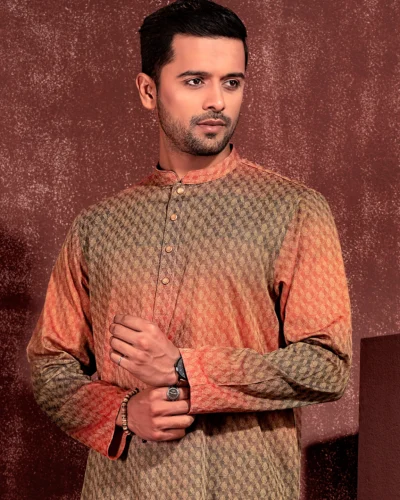 Zaviyar Premium Panjabi | Blush Red
