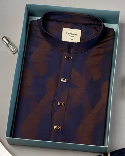 Zaviyar Premium Panjabi | Navy Blue