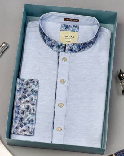 Zaviyar Premium Panjabi | Powder Blue