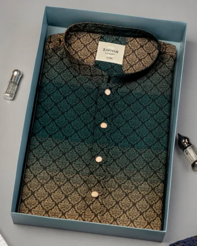 Zaviyar Premium Panjabi | Beryl Green