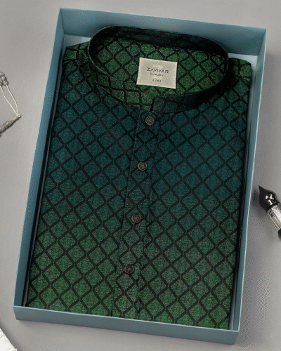 Zaviyar Premium Panjabi | Emerald Green