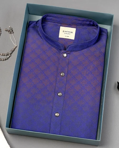 Zaviyar Premium Panjabi | Blue Bell