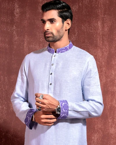Zaviyar Premium Panjabi | Baby Blue
