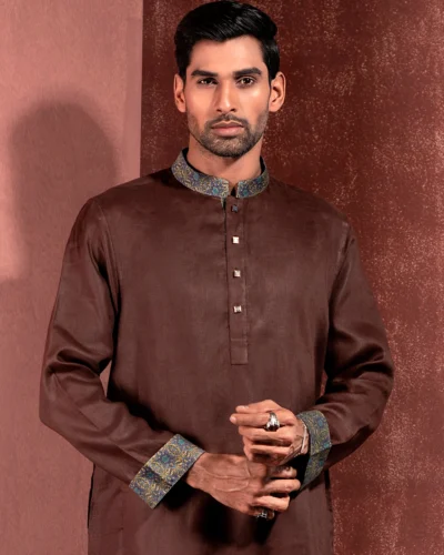 Zaviyar Premium Panjabi | Chocolate