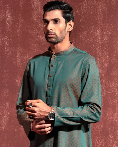 Zaviyar Premium Panjabi | Sacramento Green