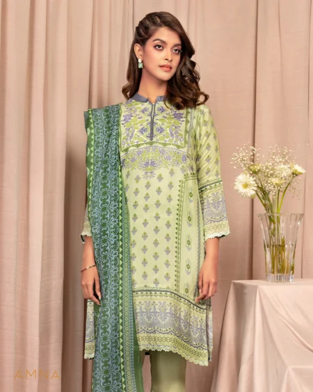 Female A-line long kamiz with dupatta | Lemon