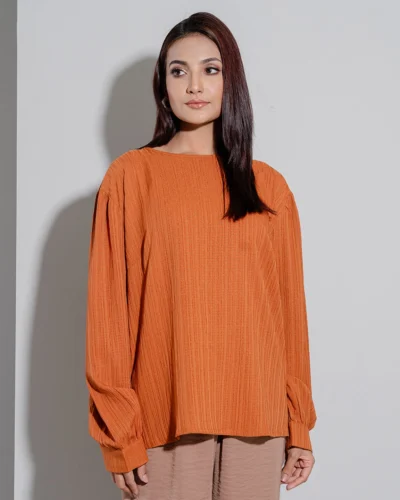 Female Loose Fit  Casual Top | Bronze