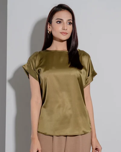 Female Loose Fit Casual Top | Martini Olive