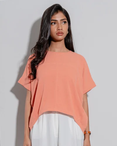 Female Oversize Casual Top | Coral Blush