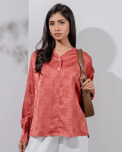 Female Loose Fit  Casual Top | Mineral Red